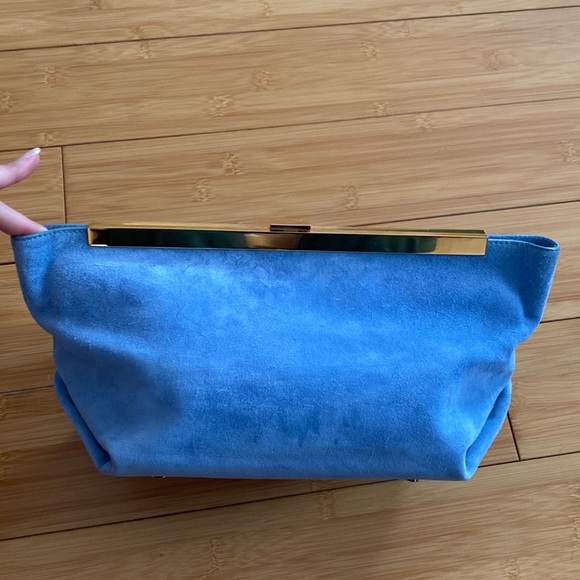 *SOLD* KHAITE Aimee Suede Baby Blue Clutch Bag - Picture 4 of 8